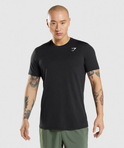 Koszulki Gymshark Arrival Męskie Czarne | PL 047CWT